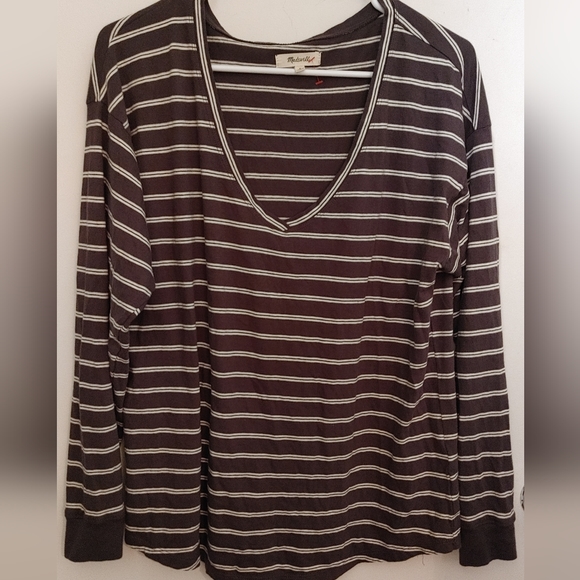 Madewell artichoke v-neck striped t-shirt SZ. S - Picture 3 of 6